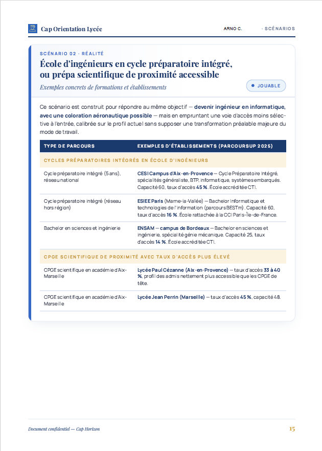 Scénario Réalité (extrait)
